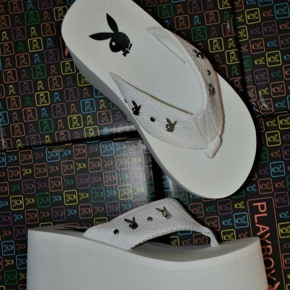 playboy platform sandals